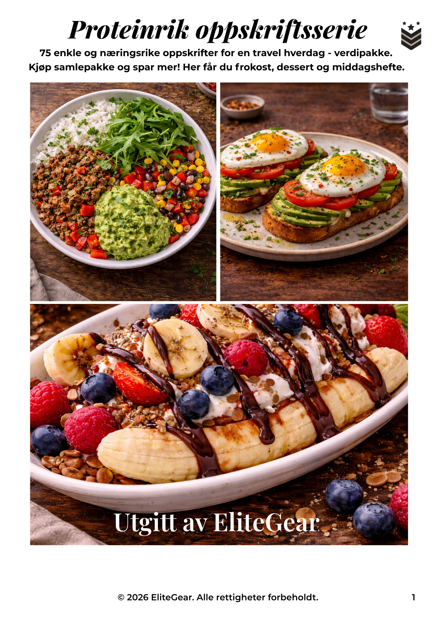 Proteinrike oppskrifter- verdibundle - 75 oppskrifter for en sunn og enkel hverdag